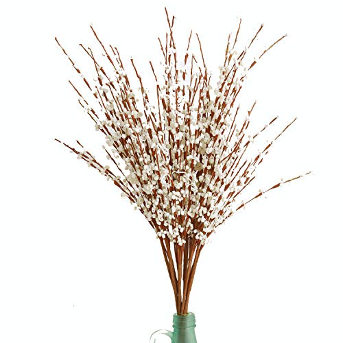 MISSWARM Künstliche Blumen, 74,9 cm lang, weiße künstliche Blumen für Hochzeit, Zuhause, Büro, Party, Hotel, Innen- oder Hofdekoration (weiß), 10 Stück