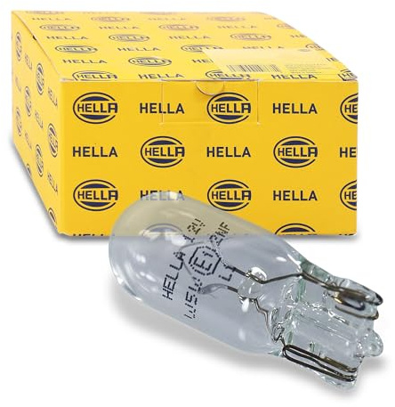 HELLA 8GP 003 594-121 Bulb - W5W - Standard - 12V - 5W - Socket Type: W2,1x9,5d - Box - Quantity: 10