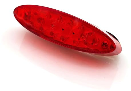 BIKE IT Motorcycle LED Rear Light Tri-Lite Red Lens E-Marked Tail Light Unit Rear/Brake Light With Integral Number Plate Light