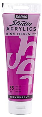 Pébéo - Acrylique Fine Studio Acrylics - Peinture Acrylique Rose - Rose Azo - 250 ml 169-055