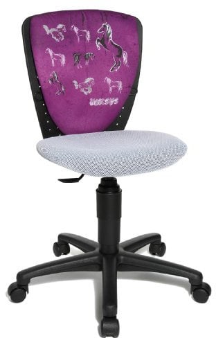Topstar Nic 70570JD1 Pferde Kinderschreibtischstuhl, Drehstuhl, schwarz/weiß
