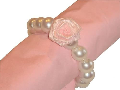 10 Perlen Serviettenringe Hochzeit Taufe Kommunion Konfirmation Verlobung SR1 weiß rosa