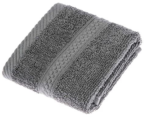 Homescapes Flauschiges Premium Frottee Gästetuch Seiftuch grau ca. 30 x 30 cm Gästehandtuch 100% Reine Baumwolle