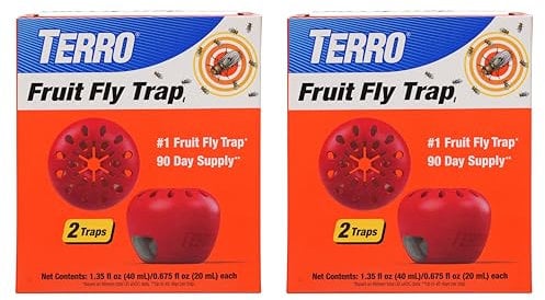 Terro Trampas para moscas de la fruta para interiores (paquete de 4) + 180 días de suministro de señuelos