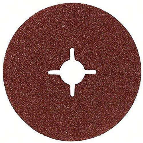 Bosch Accessories 2609256249 Disques abrasifs sur fibres pour Meuleuses angulaires Corindon Diamètre 125 mm Diamètre d'alésage 22 Grain 24 Lot de 5 feuilles