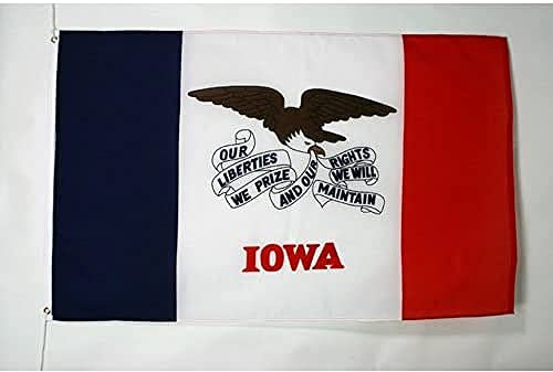 AZ FLAG - Flagge Iowa - 90x60 cm - Bundesstaat Iowa Fahne 100% Polyester mit Messing-Ösen - 50g