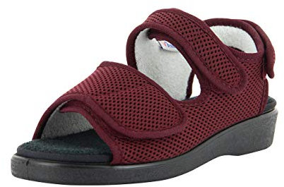 VAROMED Genève Sandales de santé I Chaussures orthopédiques pour homme et femme I Chaussures pour pieds enflés I Sandales avec semelle amovible I Fabriqué en Allemagne, bordeaux, 43 EU X-Large