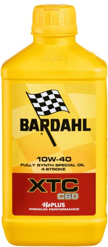 Bardahl - Motoröl XTC C60 10W-40 für 4-Takt-Motorrad, wirkt der Bildung von Ablagerungen entgegen und garantiert maximale Sauberkeit des Motors, 100 % synthetisch, 4 Liter