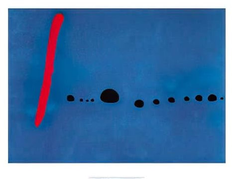 Kunstdruck/Poster: Joan Miró Blau II - hochwertiger Druck, Bild, Kunstposter, 30x24 cm