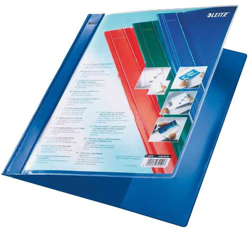 LEITZ Schnellhefter Exquisit mit Pr‰sentationstasche, blau VE = 1