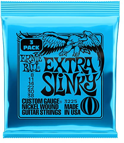 Extra Slinky Nckl Wnd Elec Gtr Strings 3 Pk 8 38