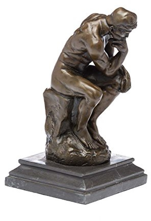 aubaho Bronzeskulptur der Denker Mann Bronzefigur Skulptur nach Rodin 25cm Replik Kopie