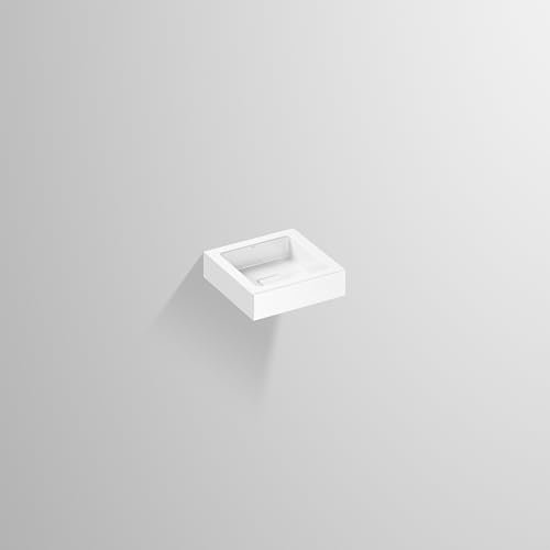 Alape˘ WT.QS325 Waschtisch, wandhängend aus glasiertem Stahl mit antibakterieller Oberfläche in weiß, 32,5 x 9,4 x 32,5 cm, ohne Hahnloch, ohne Überlauf, inklusive Befestigungsset