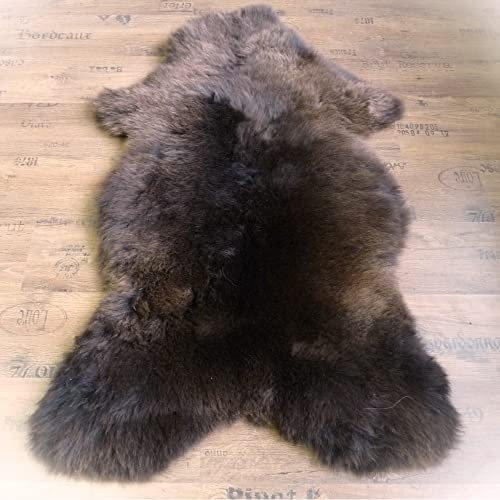 Natur-Fell-Shop MEIWITT® Schaffell Lammfell Echtfell, braun, 90-100 cm