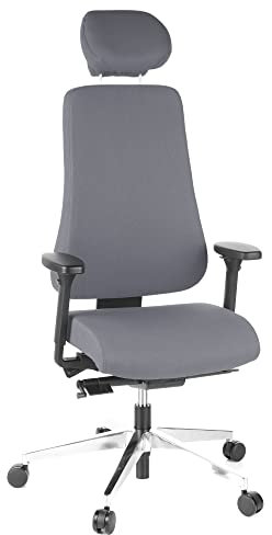 hjh OFFICE 608430 Profi Bürostuhl PRO-TEC 400 Stoff Anthrazit Drehstuhl ergonomisch, bis 150kg belastbar, hohe Rückenlehne