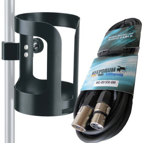 K & M 16022 Universal Cup Holder and Keepdrum Microphone Cable XLR MC 001XX 6 m