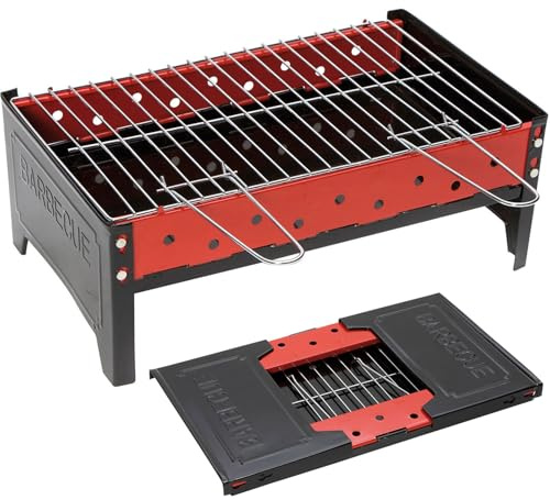 Camp-Gear - Grill - Compact - Charcoal - Schwarz/Rot