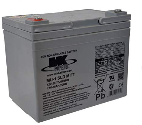 12V 35Ah MK Sealed Lead Acid (AGM) Mobility Scooter Battery