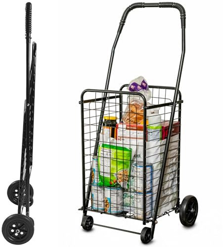 DMI Trolley Zusammenklappbar Warenkorb, schwarz