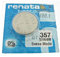 Renata 357 Mercury Free Battery SR44W SILVER 1.55V SWISS MADE