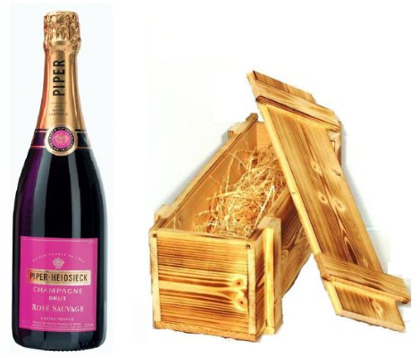 Piper Heidsieck Rosé Sauvage in Holzkiste geflammt 12% 0,75l Flasche