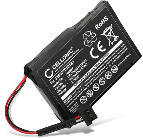 subtel, battery sat nav compatible with Mitac Mio Moov Spirit V505 TV, Mio Moov Spirit V735 TV, Mio Spirit 687 (1100mAh, 3.7V) Replacement battery 338937010183,M1100