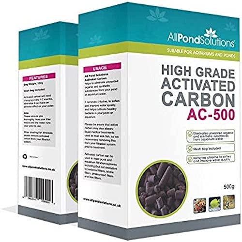 All Pond Solutions Activated Carbon Filter Media for Aquarium Fish Tanks/Ponds (500 Grams)