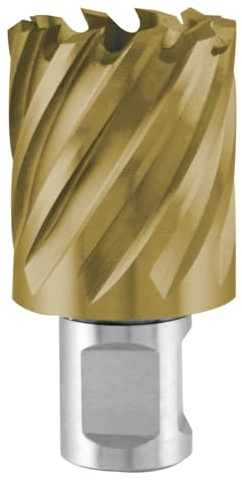 TERRAX by RUKO Kernbohrer Ø 32 mm – HSS-TiN Kronenbohrer mit Weldon-Schaft – Kernbohrer für Magnetbohrmaschine & Metall – Titan-beschichtet, lange Standzeit & präzise Bohrungen
