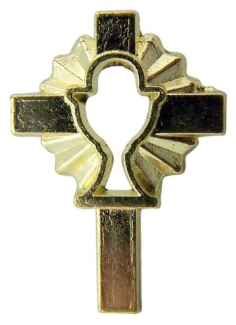 Gold Plate Cross with Cut Out Chalice 1 Inch First Communion Lapel Pin by AutoM