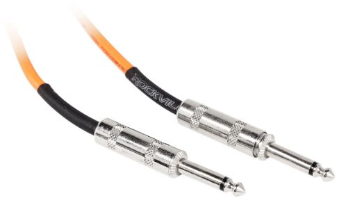 Rockville RCGT6.0O 6' 1/4 TS to 1/4 TS Instrument Guitar Cable, Orange