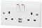 MK 13A 2-Gang Double Pole Switched Socket & 2.1A USB Charger White