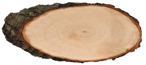 Rindenbrett Esche oval - Rindenscheibe Baumscheibe geschliffen Holzbrett, Brettgröße:ca. 31cm lang