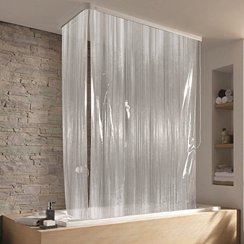 SANIMIX Kleine Wolke Eckduschrollo Duschrollo inkl. passenden Leerkassetten - 132 + 56 x 240cm - Design Milky