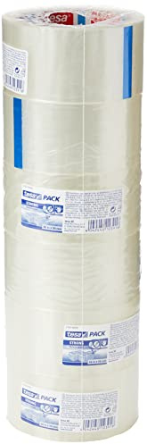 tesa Pack transparent Strong (Q4024), Packband 66m x 50 mm, 6er Pack