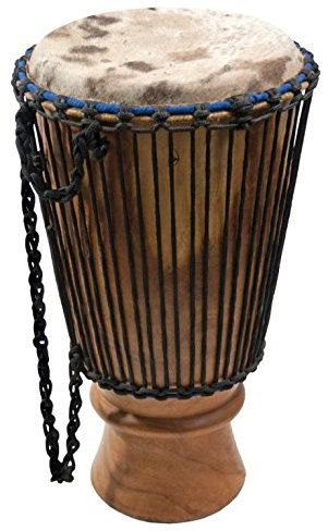 Djembé Bougarabou aus Hartholz Afrika 65cm Kuhhaut mit Fell Ø 32-34cm Kelchtrommel Bass Drum