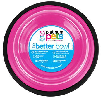 Platinum Pets Hundenapf, Nicht geprägt, kippsicher, Rosa, 6,25 Tassen