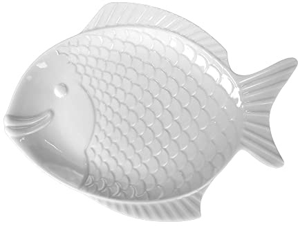 Holst Porzellan FISCH 40 Fischplatte/Fischteller Nemo 40 cm weiß, 40 x 29.5 x 4 cm