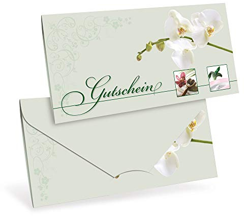 Gutscheinkarten (10 Stück) - Geschenkgutscheine für Kosmetik, Wellness, Beauty - DIN lang Faltkarte verschließbar, blanko Vordruck zum Eintragen der Werte
