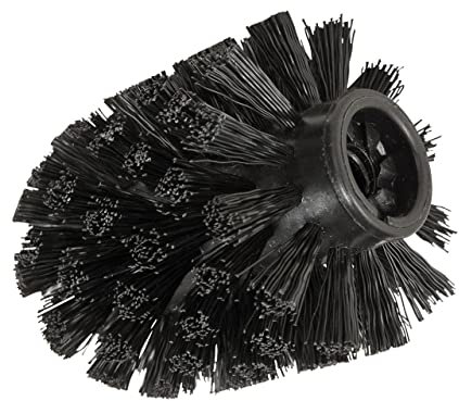 WENKO Brosse de rechange noire avec adaptateur Ø 8,5 cm - Ø 8,5 cm, pour les ensembles WC, Plastique, 8.5 x 9.3 x 8.5 cm, Noir