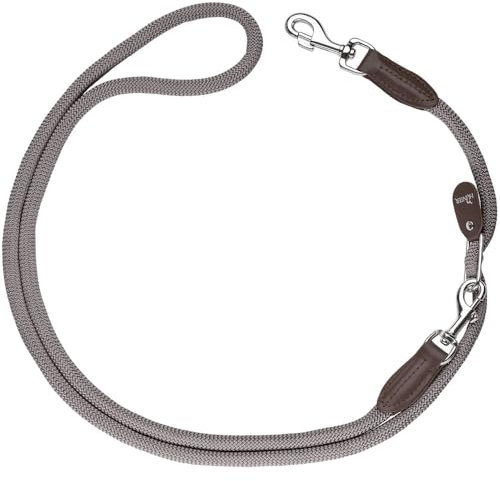 HUNTER Vario-Hundeleine FREESTYLE, Farbe: grau, stufenlos verstellbare Länge, robustes & griffiges Tau, wetterfest & pflegeleicht, perfekt für Alltag & Training, Größe: 10/260