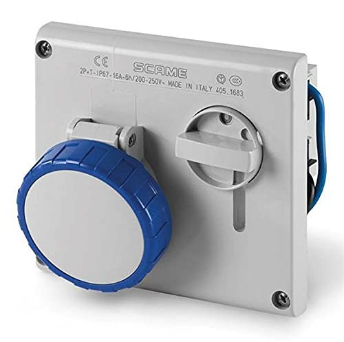 Scame omnia - Toma corriente empotrar ip67 serie omnia 2 polos+t16a 220v