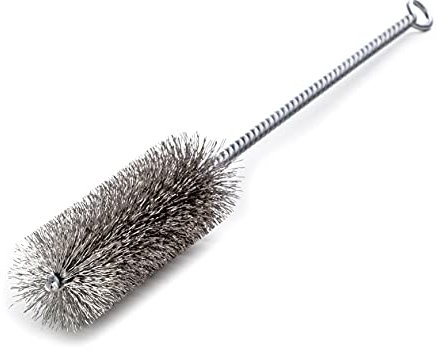 Lessmann Zylinderbürste mit Öse (ø 12 mm, Gesamtlänge 300 mm, zur Reinigung / Entgraten von Rohren + Bohrungen, Bürste aus Stahldraht) 542304