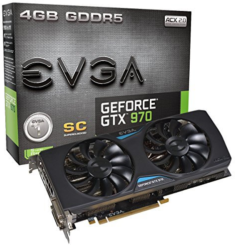 EVGA GTX970 Scheda Video 4GB SC, Nero