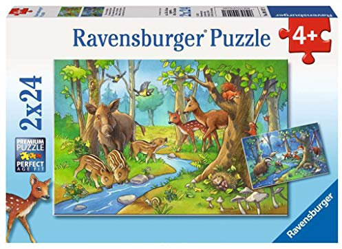 Ravensburger Kinderpuzzle - 09117 Tiere des Waldes - Puzzle für Kinder ab 4 Jahren, mit 2x24 Teilen