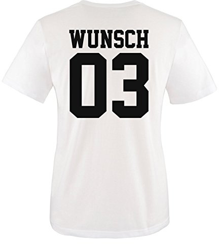 Comedy Shirts - Wunsch - Herren T-Shirt - Weiss/Schwarz Gr. L
