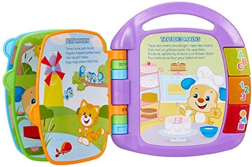 Fisher-Price Livre Musical Bébé Interactif | Jouet D'éveil Bébé 6 Mois et Plus | Livre Comptines Bébé Sonore | Jouets Musicaux et Livres D'éveil | Idée Cadeau Bébé 6 Mois | Version Française, CDH39