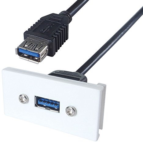 kenable Faceplate Module USB 3.0 SuperSpeed Panel Mount Stub 15cm [USB 3.0 Type-A Socket]
