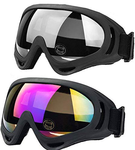 JTENG Motorrad Goggle Motocross Skibrille Sportbrille Wind Staubschutz Fliegerbrille Snowboardbrille Schneebrille Skibrille Wintersport Brille Dirtbike Off-Road