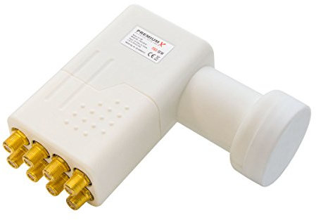 Premium X Octo LNB Digital SAT für 8 Teilnehmer Weiß 8-Fach Empfangskopf 0,1dB DVB-S2 HDTV 4K Wetterschutz