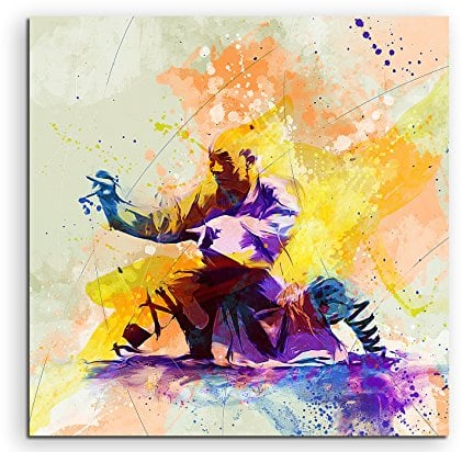 Paul Sinus Art Kung Fu 60x60cm Wandbild SPORTBILD Aquarell Art tolle Farben